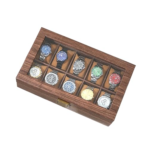 ERRORY Praktische Uhren-Vitrine, raffinierte Uhrenbox, Organizer, Aufbewahrungsbox mit transparentem Deckel für Sammelbox von ERRORY