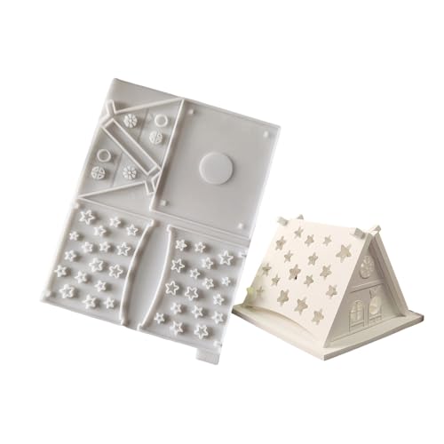 Flexible Silikonform, Miniatur-Hausform, Dekoration, temperaturbeständiger Gips für Ornamente, Gipsformen von ERRORY