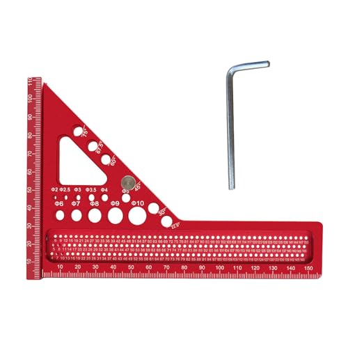 Holzbearbeitung Quadrat Winkelmesser Mehrere Winkel Messlineal mit Stift und Schraubenschlüssel Dreieckiges Layout Messwerkzeug Holzbearbeitung Dreieckslineal von ERRORY
