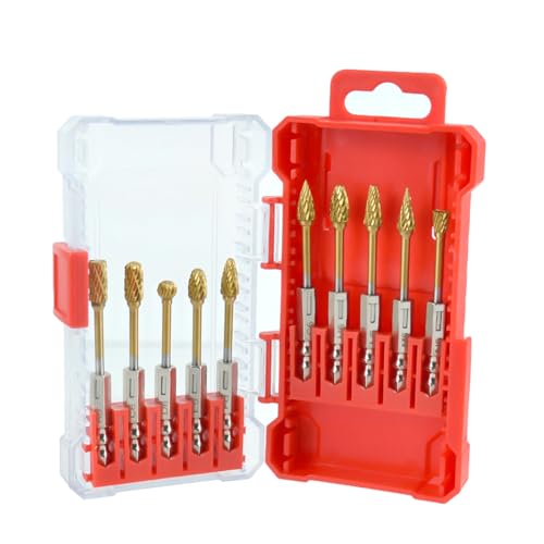 Set mit 10 Stahlfräsern mit Finish für detaillierte Schnitz- und Polieraufgaben in Metall, Holz und Modellbau Frässtift-Kit von ERRORY