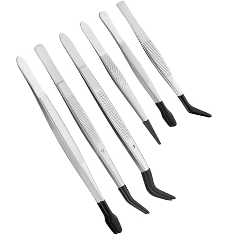 Silikonbeschichtete Präzisionspinzette aus Edelstahl, ergonomischer Griff, perfekt für empfindliche Gegenstände, detaillierte Arbeiten, Edelstahl-Pinzette mit Silikonspitze Silikonbeschichtete Präzisionspinzette aus Edelstahl, ergonomischer Griff, perfekt für empfindliche Gegenstände, detaillierte Arbeiten, Edelstahl-Pinzette mit Silikonspitze von ERRORY