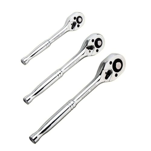 Tragbarer Ratschenschlüssel, 3 Stück, 3/8 1/4 1/2 Zoll (0,95 cm), Steckschlüsseleinsatz, Schraubendreher-Bit, Schnellspanner, Ratschenschlüssel, professionelles Ratschen-Set von ERRORY