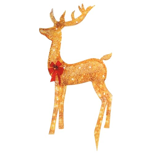 Weihnachts-Gartendekoration, LED-beleuchtete Rentier-Statuen, Acryl, Weihnachtslicht für Outdoor-Atmosphäre von ERRORY