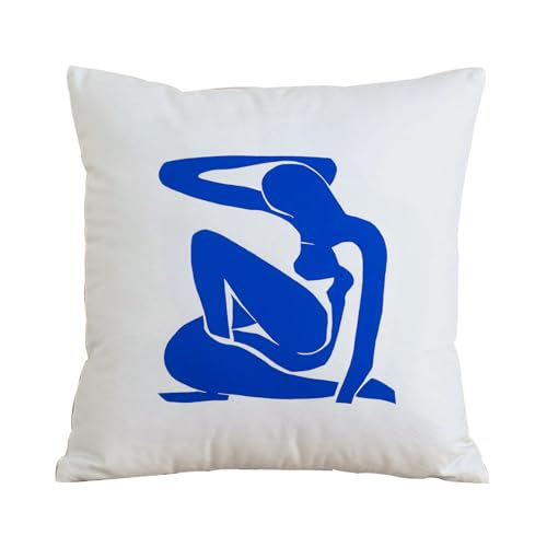 ERRTU Kissenbezug 45x45 cm,Weibliche Körperstruktur. Matisse-Stil. Pastelltöne. Design für Tapetenwanddekor-,Dekokissen Kissenbezüge Deko Kissen Bezug Wohnzimmer Zierkissen für Sofa Stuhl Bett Garten von ERRTU