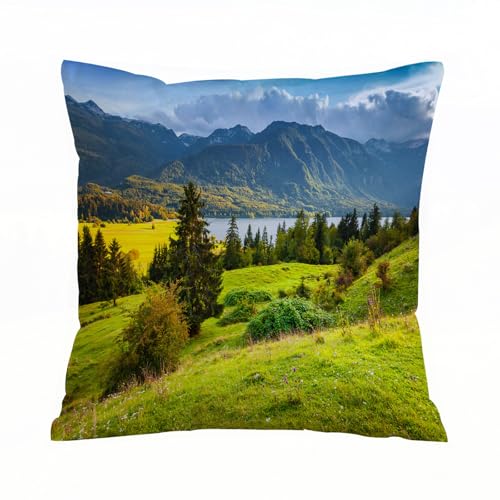 ERRTU Kissenbezug 50x50 cm,Landschaft, Sommermorgen am Bohinjer See in NATI,Dekokissen Kissenbezüge Deko Kissen Bezug Wohnzimmer Zierkissen für Sofa Stuhl Bett Garten ERRTU Kissenbezug 50x50 cm,Landschaft, Sommermorgen am Bohinjer See in NATI,Dekokissen Kissenbezüge Deko Kissen Bezug Wohnzimmer Zierkissen für Sofa Stuhl Bett Garten von ERRTU