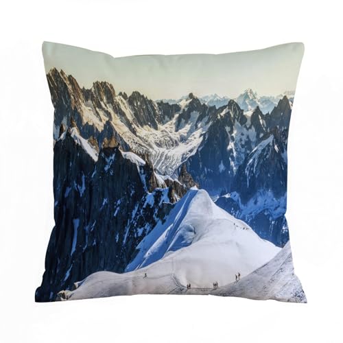 ERRTU Kissenbezug 50x50 cm,Mont Blanc Chamonix Französische Alpen Frankreich Europa Touristen Bergsteigen,Dekokissen Kissenbezüge Deko Kissen Bezug Wohnzimmer Zierkissen für Sofa Stuhl Bett Garten ERRTU Kissenbezug 50x50 cm,Mont Blanc Chamonix Französische Alpen Frankreich Europa Touristen Bergsteigen,Dekokissen Kissenbezüge Deko Kissen Bezug Wohnzimmer Zierkissen für Sofa Stuhl Bett Garten von ERRTU