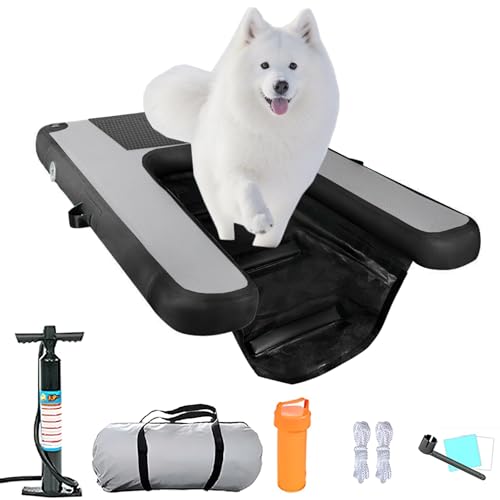 ERRULAN Hunderampe Aufblasbare Hunde Große Aufblasbare Hunde-Wasserrampe Für Boote, 150x100 cm Robuste rutschfeste Hunde-Poolplattform Für Hunde, Perfekt Für Pools, Seen Und Strände(Black) von ERRULAN
