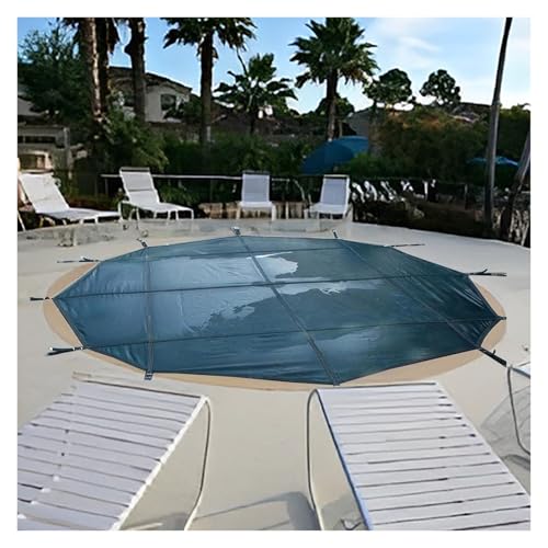 ERRULAN Poolabdeckung Große Sicherheitsabdeckungen für eingebaute Pools, rund, kältebeständige Winter-Poolabdeckung für Allwetterschutz, strapazierfähiges Netzgewebe(Blue,Dia 30ft/9.1m) von ERRULAN