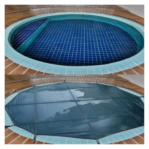 ERRULAN Poolabdeckung Runde Sicherheitsabdeckung für Einbaupools mit Montagezubehör, anpassbare Abdeckung für Außenpools für Kinder und Haustiere(Blue,10.5 Foot/3.2 m) von ERRULAN