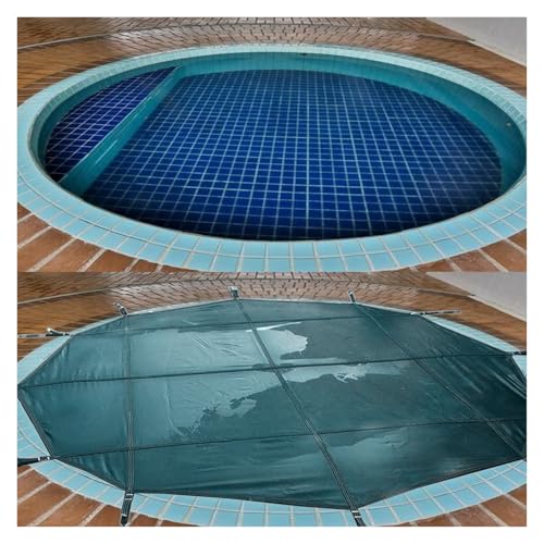 ERRULAN Poolabdeckung Runde Sicherheitsabdeckung für Einbaupools mit Montagezubehör, anpassbare Abdeckung für Außenpools für Kinder und Haustiere(Green,7.5 Foot/2.3 m) von ERRULAN