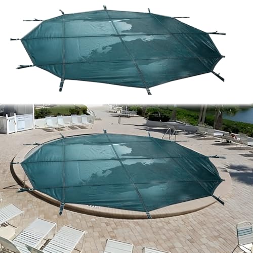 ERRULAN Poolabdeckung Runde Sicherheitsabdeckung für Schwimmbäder, Anker für oberirdische Poolabdeckungen, kältebeständiges Hochleistungsnetz dreifach genähte(Dia 7ft/2.1m) von ERRULAN