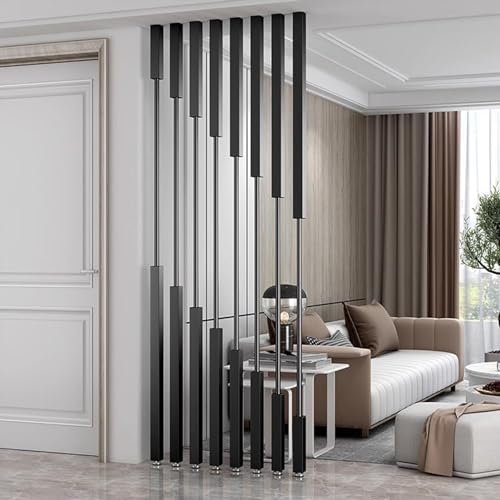 Paravants Raumteiler Raumteiler Pfosten Boden Bis Decke, 2ft/3ft/4ft/5ft/6ft Hoch Screen Partition Wall Dividers Panel Für Wohnzimmer Restaurant Büro Eingang, Moderne Metall-Hohldekor-Säule (Color : von ERRULAN