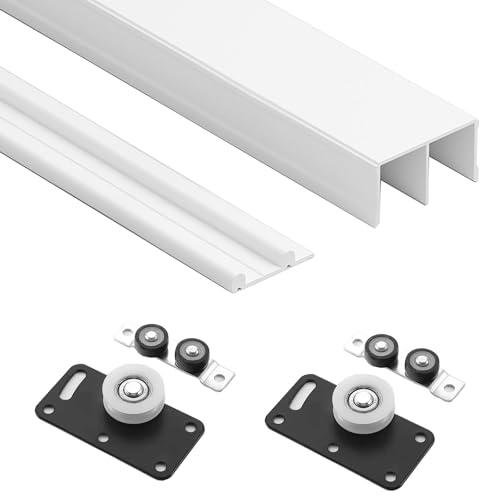 schiebetürbeschlag Schiebetürbeschläge für Schränke de 1,5-1,8 cm Platte, Schienensatz für Doppeltüren aus Aluminiumlegierung, oberes und unteres Set für versteckte Schiebetüren(Black,60 in/150 cm) schiebetürbeschlag Schiebetürbeschläge für Schränke de 1,5-1,8 cm Platte, Schienensatz für Doppeltüren aus Aluminiumlegierung, oberes und unteres Set für versteckte Schiebetüren(Black,60 in/150 cm) von ERRULAN