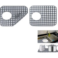2 Stück Küchenspülenmatte, faltbare rutschfeste Silikon-Spülbeckenmatten, Küchenspülenschutz, Küchenspüle-Bodenmatte für Edelstahl-/Keramikspülen von ERSANDY