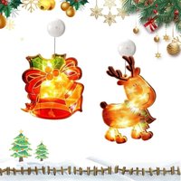 2 Stück Weihnachtsdekorationslichter, Weihnachts-Hängestarterlichter mit Saugnapf, Weihnachts-Fenster-Saugnapflichter, Weihnachtsdekoration, 2 Stück Weihnachtsdekorationslichter, Weihnachts-Hängestarterlichter mit Saugnapf, Weihnachts-Fenster-Saugnapflichter, Weihnachtsdekoration, von ERSANDY