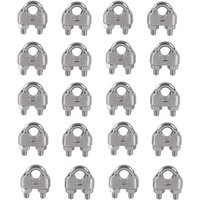 Ersandy - 20 Stück M3 Kabelbinder U-Halterung Bolzen Kabelklemme 304 Edelstahl Kabelklemme Sattel Drahtseilklemmen für Outdoor-Wäschetrockner von ERSANDY