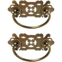 2er-Pack antike Messing-Schubladengriffe im Vintage-Stil, Bücherregal, Schrank, Schubladenknöpfe, reines Kupfer von ERSANDY