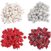 320 Stück künstliche Weihnachtsfruchtbeere, Mini-Weihnachtsmatte, künstliche Stechpalmenbeeren, verdrahteter Stiel, Schaumstoffblume, künstliche 320 Stück künstliche Weihnachtsfruchtbeere, Mini-Weihnachtsmatte, künstliche Stechpalmenbeeren, verdrahteter Stiel, Schaumstoffblume, künstliche von ERSANDY