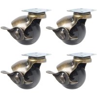 Ersandy - 4 Stück Lenkrollen für Möbelbeine (1,5 Zoll (40 mm) – mit Bremse) von ERSANDY