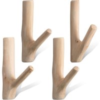 4 Stück Vintage-Wandhaken mit Zweigen, natürlicher Holzhaken, Vintage-Holz-Wandhaken, zum Aufhängen von Kleidung, Mänteln, Schlüsseln, Handtüchern von ERSANDY