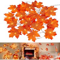 Ahornblatt-Lichterkette, Herbst-Ahornblatt-Girlande, 6 m, batteriebetriebene Lichterkette, Weihnachtsdekoration, Thanksgiving-Dekoration, 2 Stück, 40 von ERSANDY