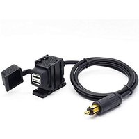 Ersandy - din Hella 2,1 a Motorrad Dual usb Ladegerät Steckdose Netzteil mit 1,8 m Kabel für Telefon/iPhone/GPS-Navigation von ERSANDY