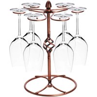 1-teiliges Weinglasregal, Stielglasregal mit Weinglas-Trockengestellen für 6 Weingläser (Weingläser nicht im Lieferumfang enthalten). von ERSANDY