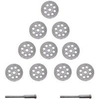 Ersandy - 10 Stück Diamantscheiben-Diamant-Schneidmaterialien 22 mm + 2 x Karbonstahl-Dorn-Lamellenfräser, ideal zum Schneiden von Edelsteinen, Glas, von ERSANDY