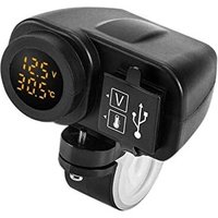 Ersandy - 12V 5V Motorrad usb Ladegerät für 2,1A 12V Motorrad Ladegerät mit led Voltmeter Display Thermometer von ERSANDY