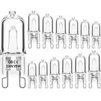 Ersandy - 12er-Pack G9-Halogenlampen, klare Kapsel, dimmbar, 25 w, 230 v, Warmweiß, für Backofen, Mikrowelle, Herd, Deckenleuchten [Energieklasse g] von ERSANDY