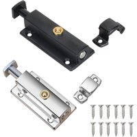 2 Stück Innentürschloss, Badezimmertürschloss mit Federknopf, Silber, Schwarz, automatisches Türschloss 4 Zoll/100 mm, zur Sicherung von 2 Stück Innentürschloss, Badezimmertürschloss mit Federknopf, Silber, Schwarz, automatisches Türschloss 4 Zoll/100 mm, zur Sicherung von von ERSANDY