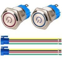 2 Stück verriegelnder Drucktastenschalter 1NO1NC, Edelstahl, wasserdicht, 220 V–230 V/5 a, LED-beleuchteter Schalter mit Steckdose, passend für 16 mm 2 Stück verriegelnder Drucktastenschalter 1NO1NC, Edelstahl, wasserdicht, 220 V–230 V/5 a, LED-beleuchteter Schalter mit Steckdose, passend für 16 mm von ERSANDY