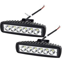 Ersandy - 2 x 6 Zoll 18 w LED-Arbeitslichtleiste, Spot, Off-Road-LKW, suv, Allradantrieb, Nebelscheinwerfer (2 x 18 FGB-Spot) von ERSANDY