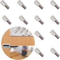 Ersandy - 24 Stück Regalstützstifte, vernickeltes Metall, Regaldübel, Metallstifte, für Büro, Schreibtisch, Trennwand, Regalklampe, Regalhalterung von ERSANDY