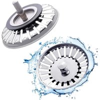Ersandy - 2er-Pack Abflusssieb-Stopper, 84 mm Ersatz-Abflussstopfen für Waschbecken, Edelstahl-Abflusssieb-Stopper für Küche oder Badewanne, Dusche, von ERSANDY