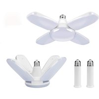 Ersandy - 2er-Pack LED-Garagenleuchte, 60 w, E27, 6000 k, verformbare Werkstattlampe mit 4 verstellbaren Paneelen, LED-Deckenleuchte für Garage, von ERSANDY