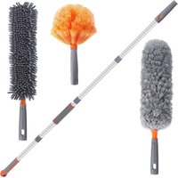 3-in-1 Staubwedel, Staubwedel mit abnehmbarem Griff, 3 Arten Reinigungsstaubwedel, Mikrofaser-Staubwedel, faltbarer Staubwedel, waschbarer Staubwedel von ERSANDY