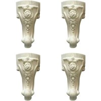 Ersandy - 4 Stück aus Holz geschnitzte Möbelbeine, 6 Zoll/15 cm Massivholz-Möbelbeine, Tischmöbelbeine, Sofafüße, europäischer Stil, Holzschnitzerei, von ERSANDY