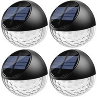 4er Set led Solarlampen Außenwandleuchte IP65 Wasserdicht Dekobeleuchtung Warmweißes Licht, Zaunlampe Wand Terrasse Garten Haustür Treppe Innenhof von ERSANDY