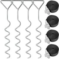 8-teiliges Trampolin-Anker-Set – robuste Trampolin-Heringe mit reißfesten Spanngurten, Schaukel-Anker-Set, Trampolin-Anker-Set von ERSANDY