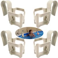Ersandy - Getränkehalter für den Pool: 4er-Set multifunktionales Zubehör mit Halter am Pool, Aufbewahrungskorb, abnehmbarem Getränkehalter für von ERSANDY