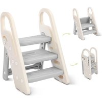 Ersandy - Klappbarer Tritthocker für Kinder, 3-stufiger Tritthocker für Babys, höhenverstellbare Tritthocker für Babyzimmer, stabiler Booster, Ersandy - Klappbarer Tritthocker für Kinder, 3-stufiger Tritthocker für Babys, höhenverstellbare Tritthocker für Babyzimmer, stabiler Booster, von ERSANDY