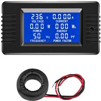 Ersandy - LCD-Digital-Amperemeter-Voltmeter ac 80-260 v 100 a, 6-in-1-Leistungsmesser, Haushalts-Stromzähler-Panel, geschlossener Energiezähler, von ERSANDY