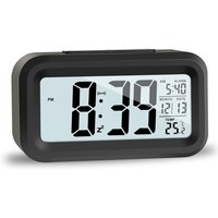 LCD-Digitaluhr-Wecker, Reisewecker mit Temperatur-Datums-Schlummerfunktion, nicht tickende Digitaluhr für das Familienbüro im Schlafzimmer von ERSANDY