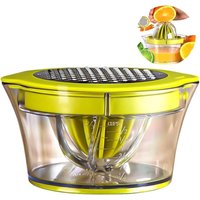 Ersandy - Multifunktionale manuelle Zitruspresse, 4-in-1-Entsafter für Orangen, Zitronen, Zitrusfrüchte, mit 1 Reibahle, eingravierte Messung 400 ml von ERSANDY