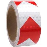 Rot-weißes Reflexband, 10 m x 5 cm, selbstklebendes Reflexband, selbstklebendes Reflexband, reflektierende Aufkleber, reflektierendes Klebeband, von ERSANDY