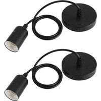 Set mit 2 Pendelleuchten aus Metall, verstellbares Kabel 100 cm, E27-Pendelsockel, E27-Pendelzubehör, geeignet für Wohnzimmer, Schlafzimmer, Set mit 2 Pendelleuchten aus Metall, verstellbares Kabel 100 cm, E27-Pendelsockel, E27-Pendelzubehör, geeignet für Wohnzimmer, Schlafzimmer, von ERSANDY