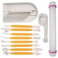 Ersandy - Set mit 4 Werkzeugen zum Formen von dunkler Zuckerpaste, 11 Kuchenformen von ERSANDY