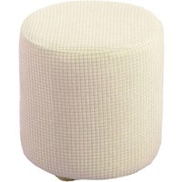 Stretch-Bezug für quadratische/runde Ottoman-Poufs, weiche Jacquard-Fußhockerbezüge zum Schutz des Fußhockers, Pouf-Bezug mit elastischem Boden von ERSANDY