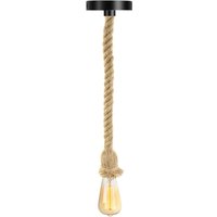 Ersandy - Vintage Hanfseil Kronleuchter E27 Vintage Deckenleuchte Hanfseil pr Bar Seil Café Seil Treppe Restaurant Studio - 100 cm (1 Lampe) von ERSANDY